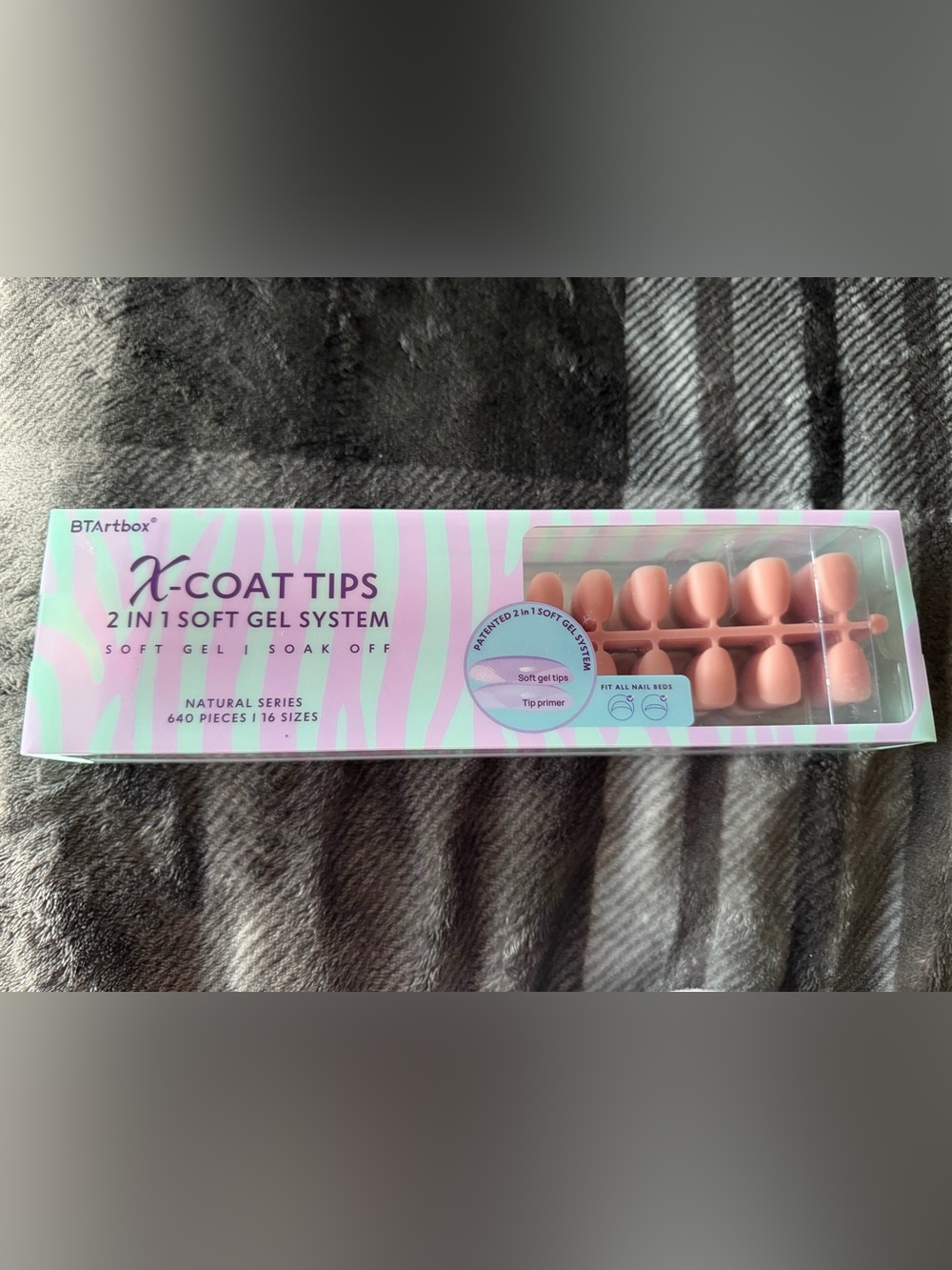 BTArtbox Soft Gel Nail Tips - 640 pieces 16 sizes extra short almond shape